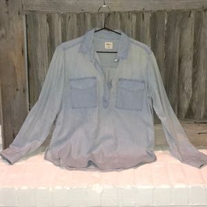 Gap Light Blue Popover Denim Chambray Top.  Lightly worn great condition